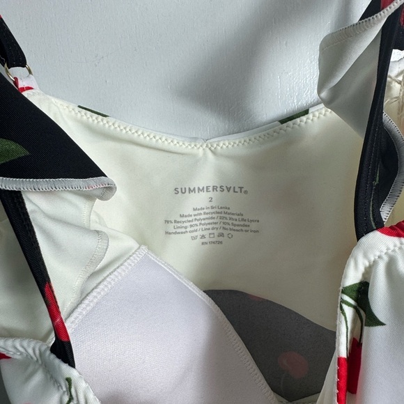 NWT Summersalt ruffle oasis Cherry Print One-Piece Swimsuit size 2 - Picture 5 of 7